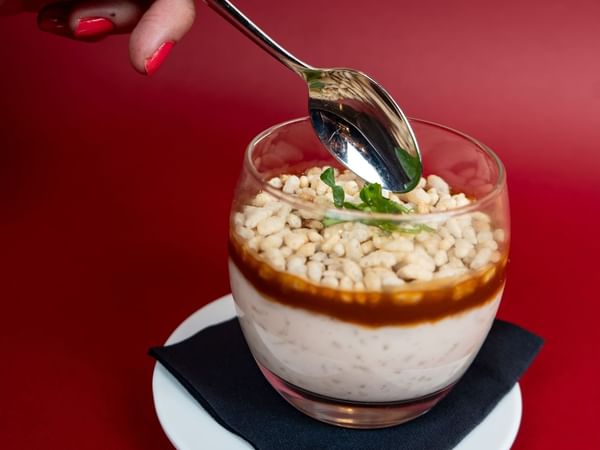 Rice pudding with salted butter caramel