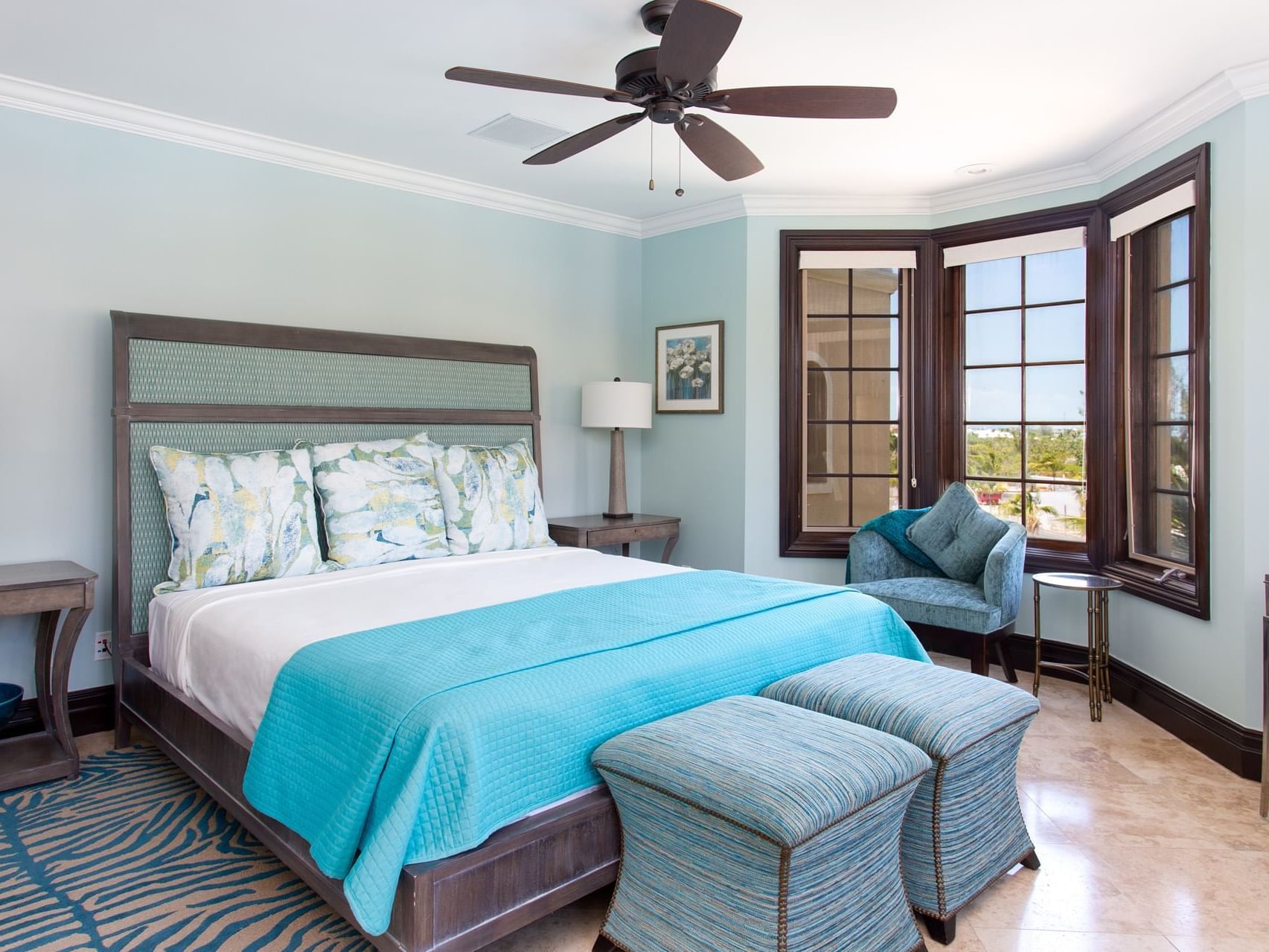 King bed in Three Bedroom Ocean View at Somerset On Grace Bay