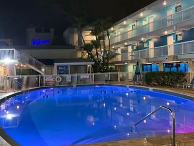 Outdoor swimming pool with loungers at Bilmar Beach Resort