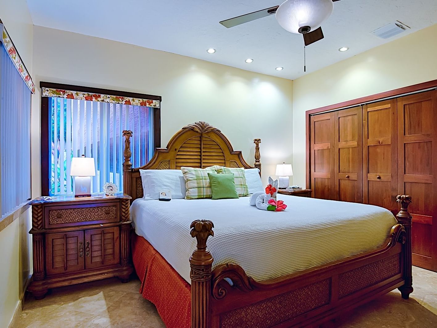 King bed in One-Bedroom Garden View at Infinity Bay Resort