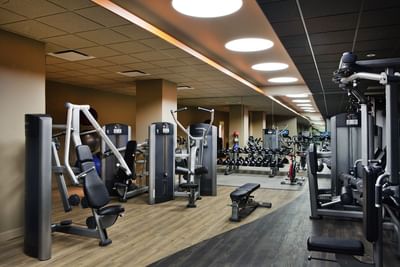 Interior of the Fully equipped fitness center at Ocean Place