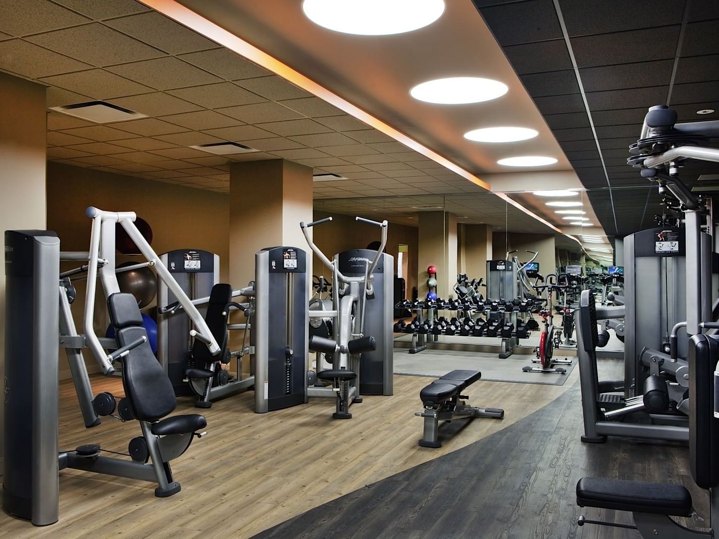 Interior of the Fully equipped fitness center at Ocean Place