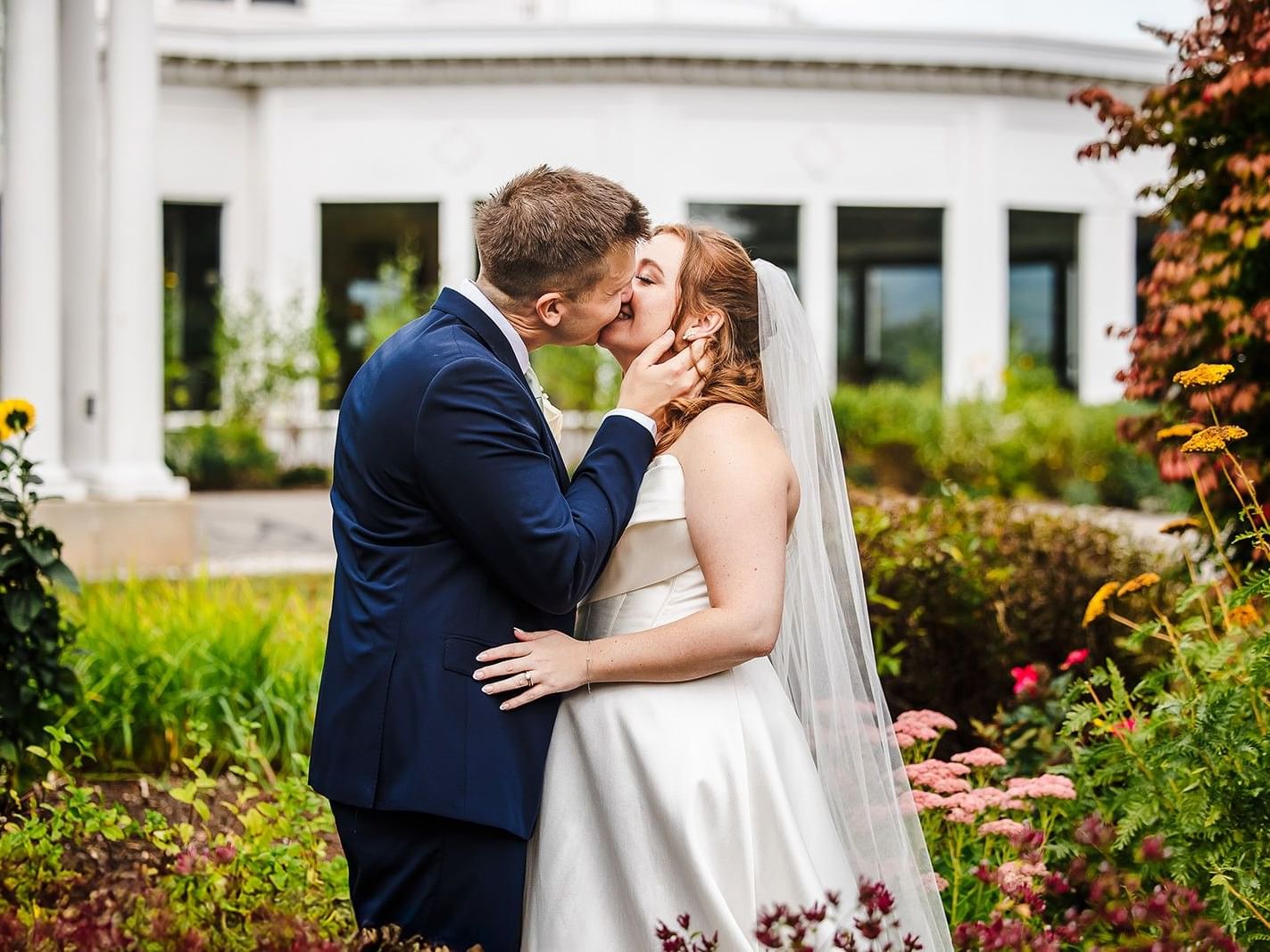 garden views on wedding day 