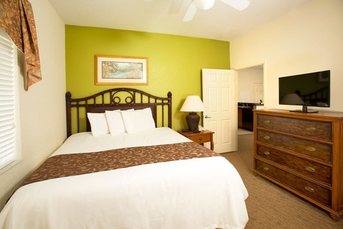 TV by the bed in 3 Bedroom 2 Bath Suite at Lake Buena Vista Resort Village & Spa