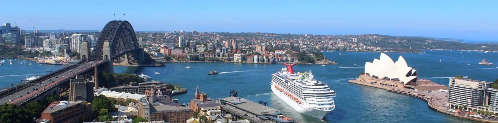 Aerial view of Sydney near The Sebel Quay West Suites Sydney