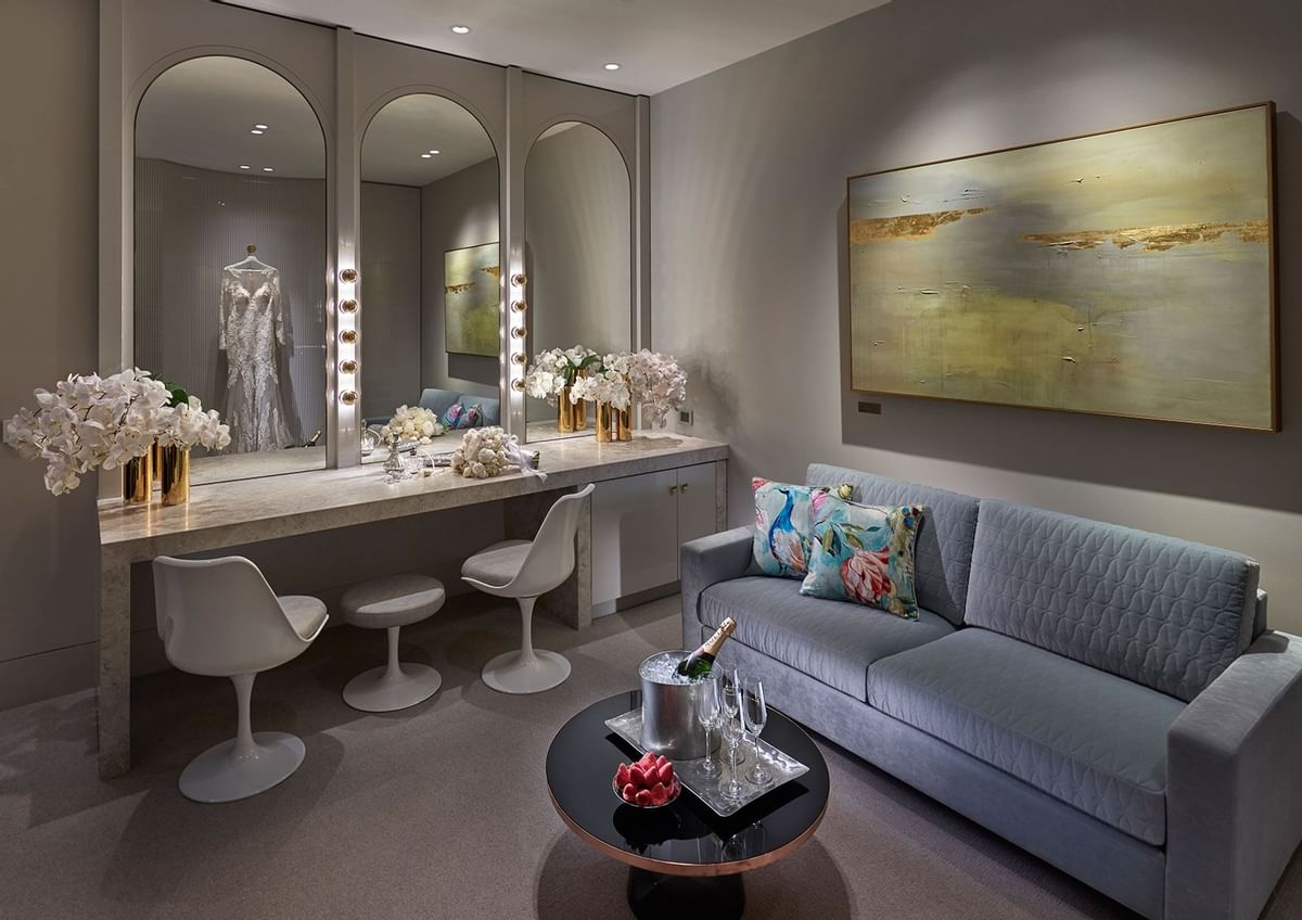 A dressing area in a Hotel room at Crown Hotel Perth