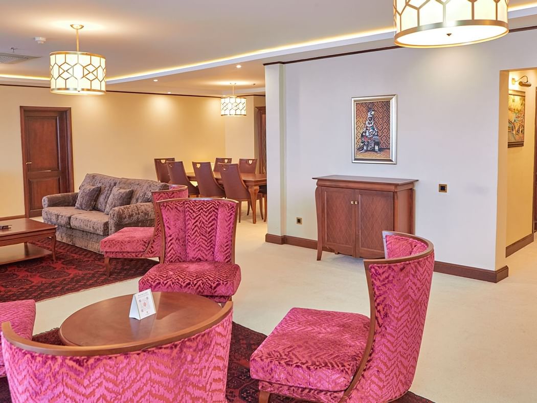 Lounge area in Presidential Suite at Goma Serena Hotel