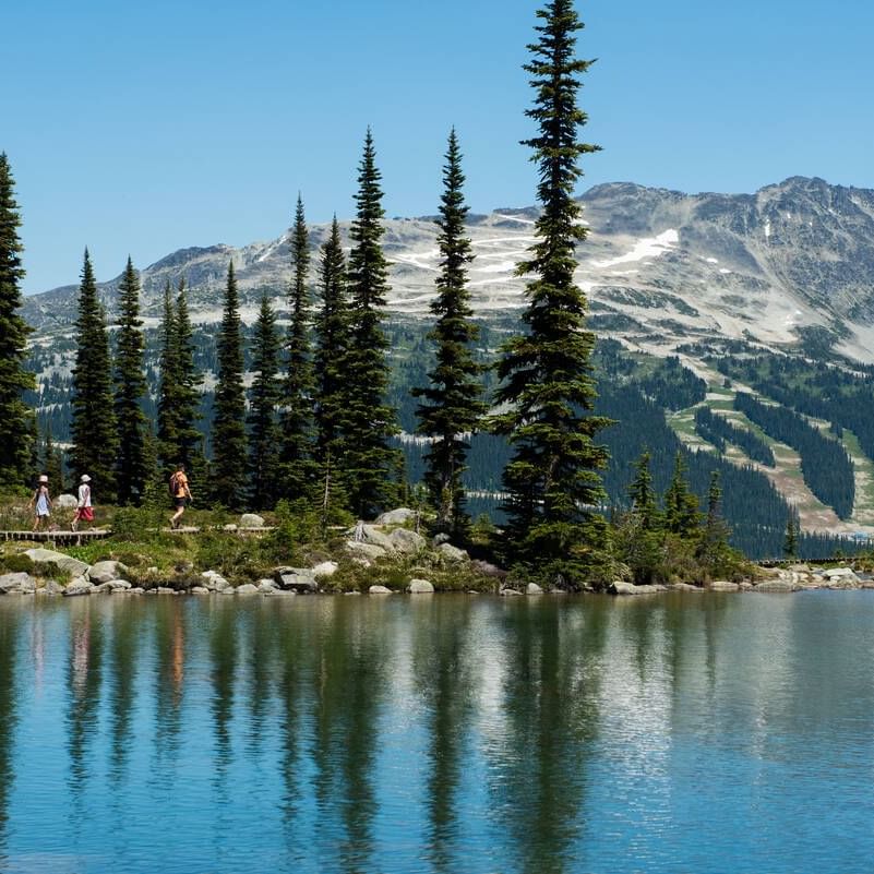 Harmony Lake with mountain backdrop near Blackcomb Springs Suites