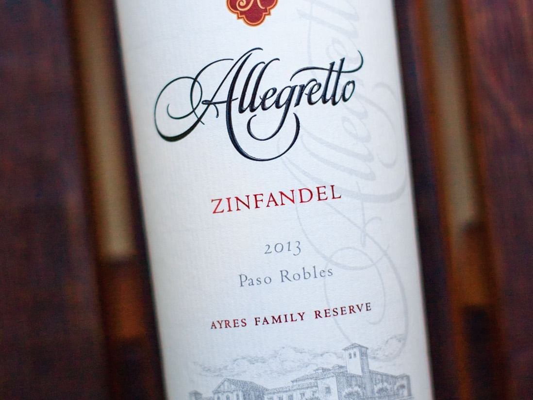 Allegretto Zinfandel wine bottle 