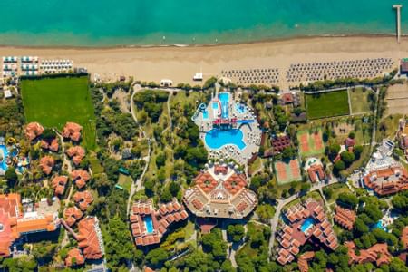 Aerial shot of Aquaworld Belek Hotel