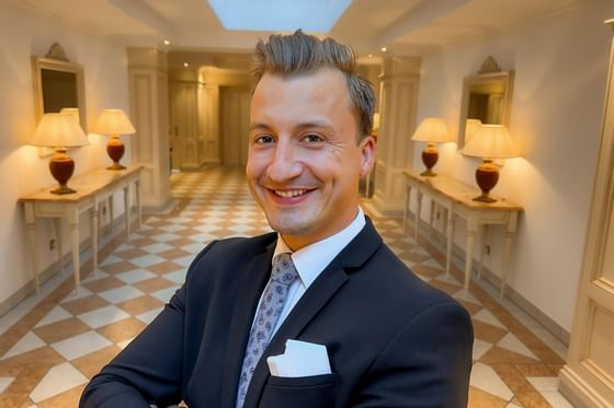 Portrait of a management staff at Hotel Liebes Rot Flueh