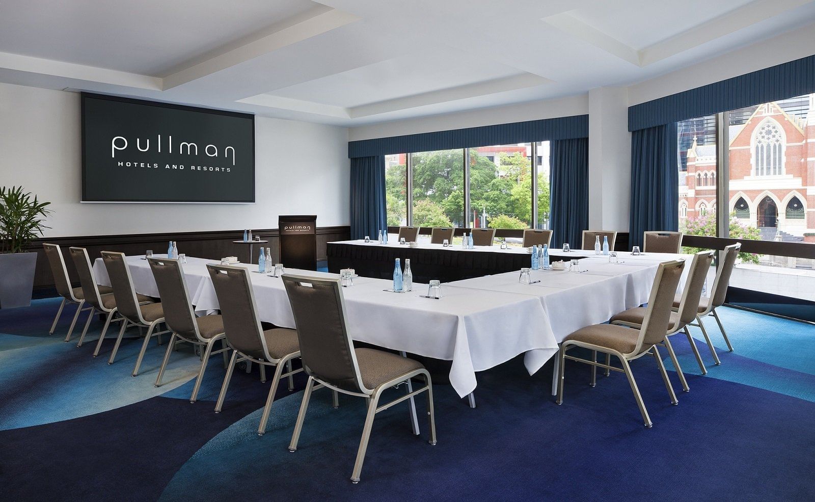 U-typed boardroom with chairs in King George Room at Pullman & Mercure Brisbane King George Square