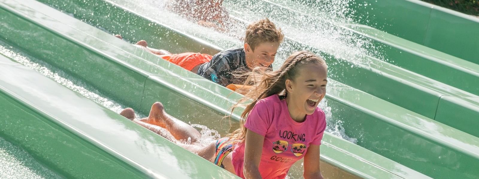KIds on water slides at Jamberoo Action Park near Mercure Gerringong
