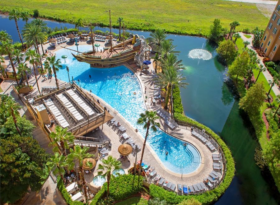 Aerial view of pool area at Lake Buena Vista Resort Village and Spa