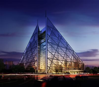 Aerial view of the architecture of Hotel Eclat Beijing