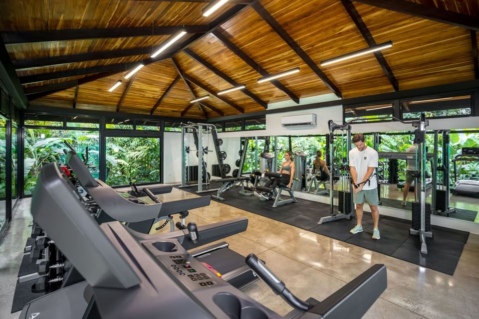 Exercise machines in the Gym at Hideaway Rio Celeste