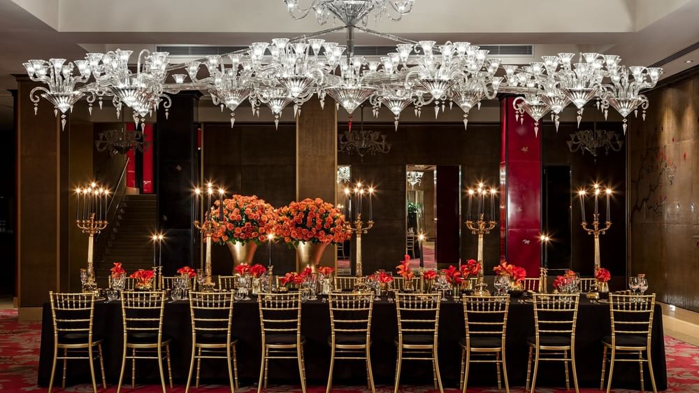 Interior of decorated Crystal Room at The May Fair Hotel London
