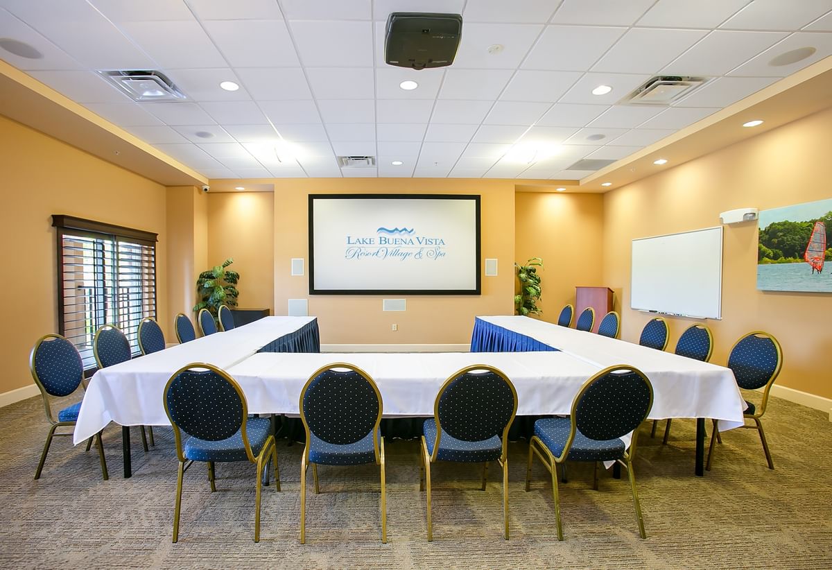 U-Shape Seating Layout for our Theater Room Rental in Lake Buena Vista