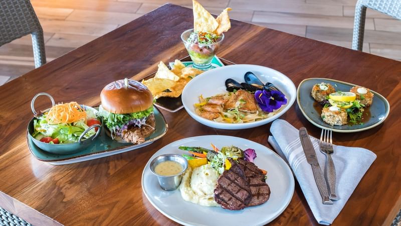 A cuisine served in Gather kitchen and bar at WaterColor Inn