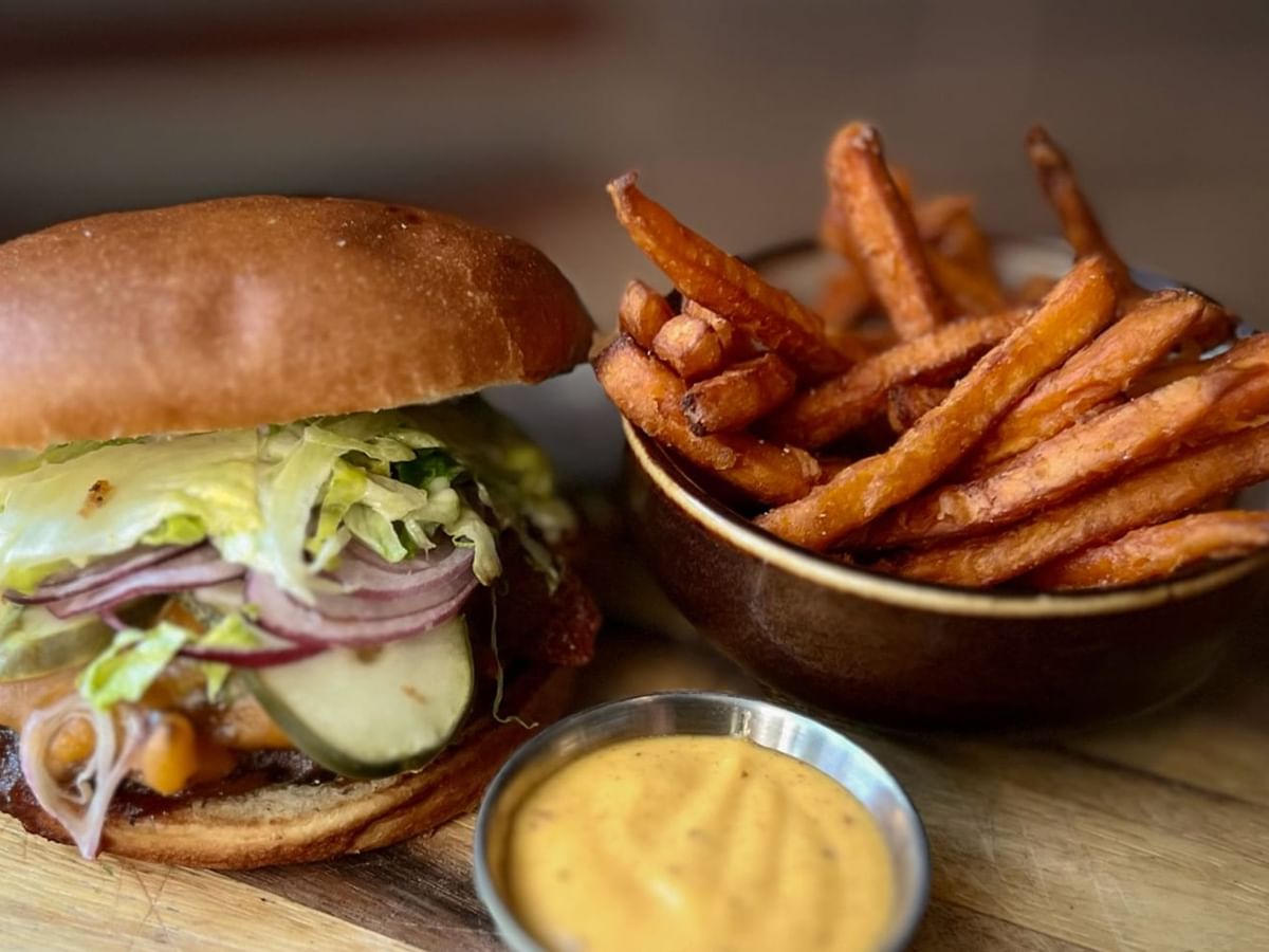 Burger and fries