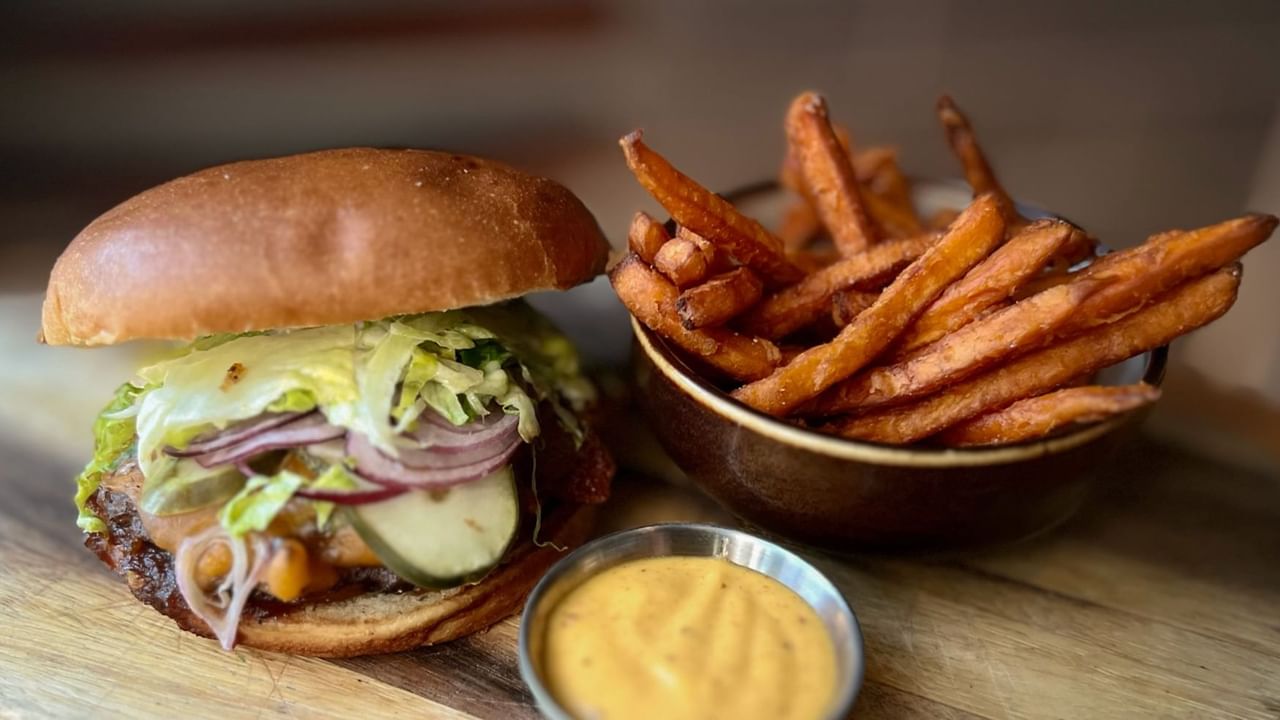 Burger and fries