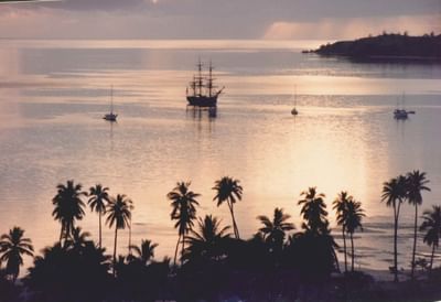 Bounty Ship in the Bay off Musket Cove