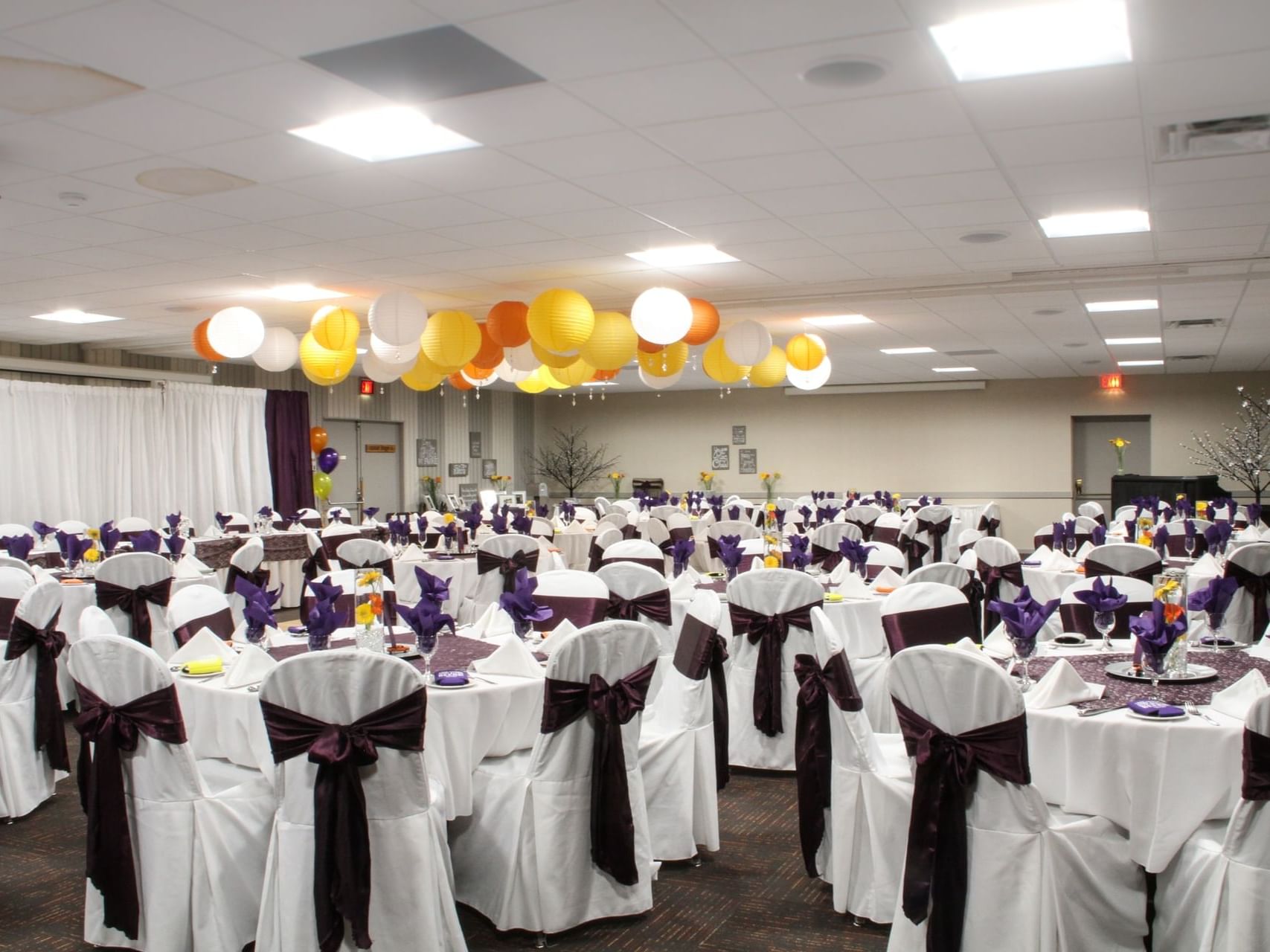 Cedar Room arranged for the wedding at Fairmont Hot Springs Resort