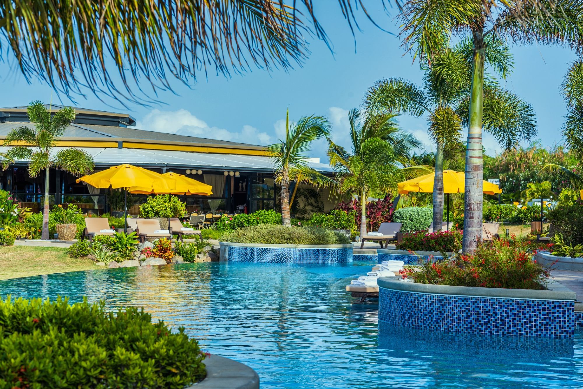 Outdoor pool in Golden Rock Resort