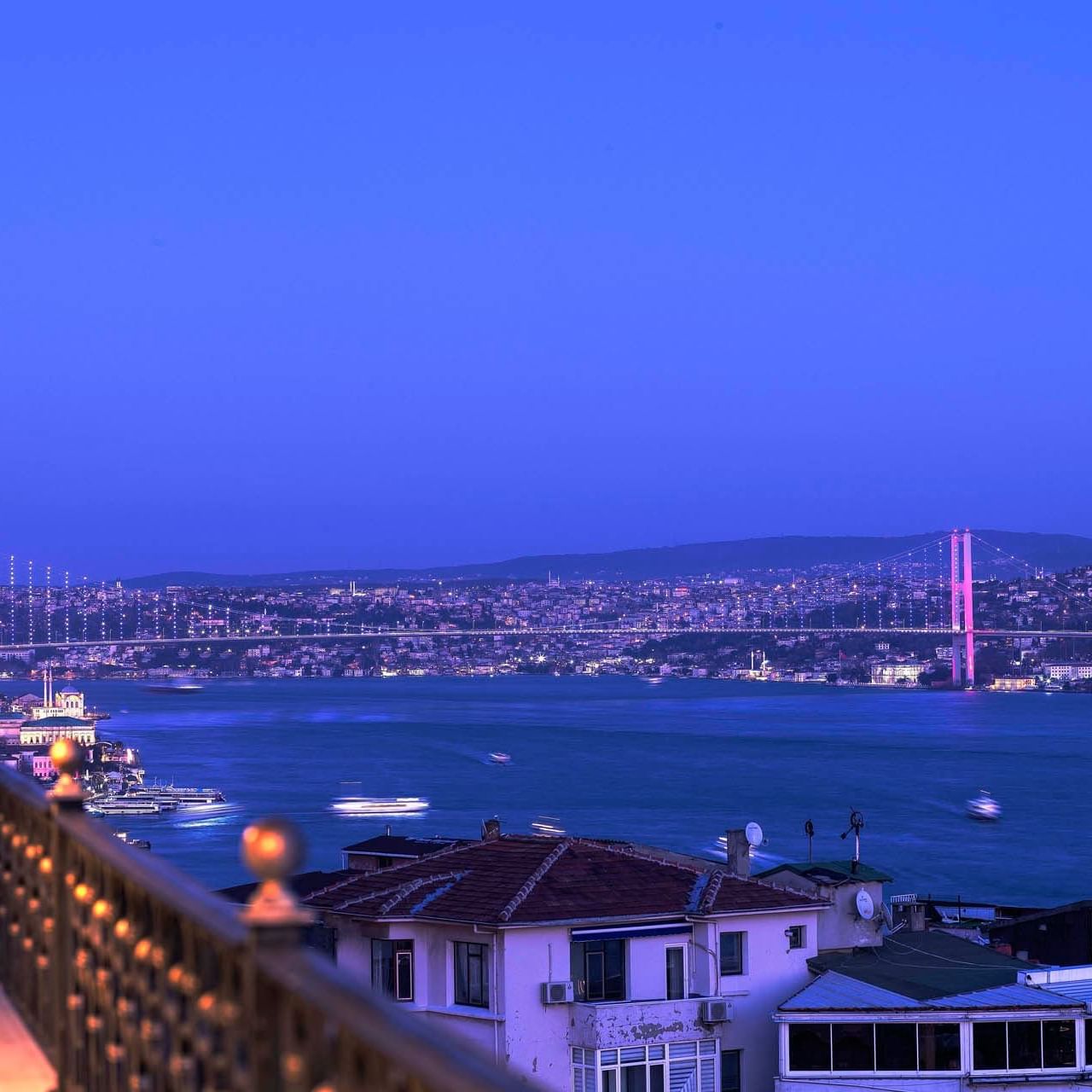 City view with blue sky around Bosphorus Strait near CVK Hotels