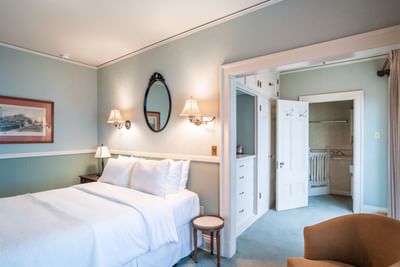 Nightstand & lounger by the bed in Catalina Island suites at Mt Ada