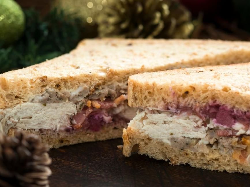 Christmas club sandwich at Easthampstead Park one of the best places for boxing day brunch in Wokingham & Bracknell