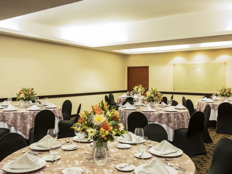 Banquet setup in the Gran Salon at Fiesta Inn Hotels