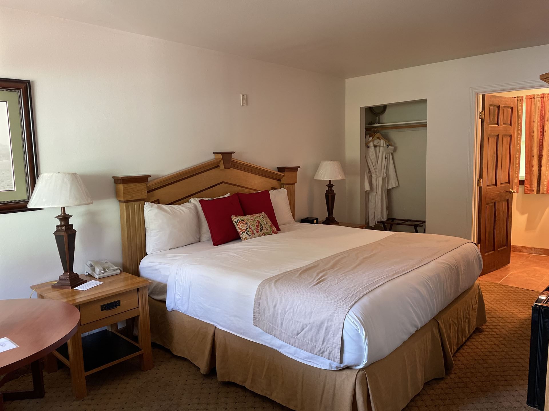 Large bed in Standard King Room at Carson Hot Springs Resort