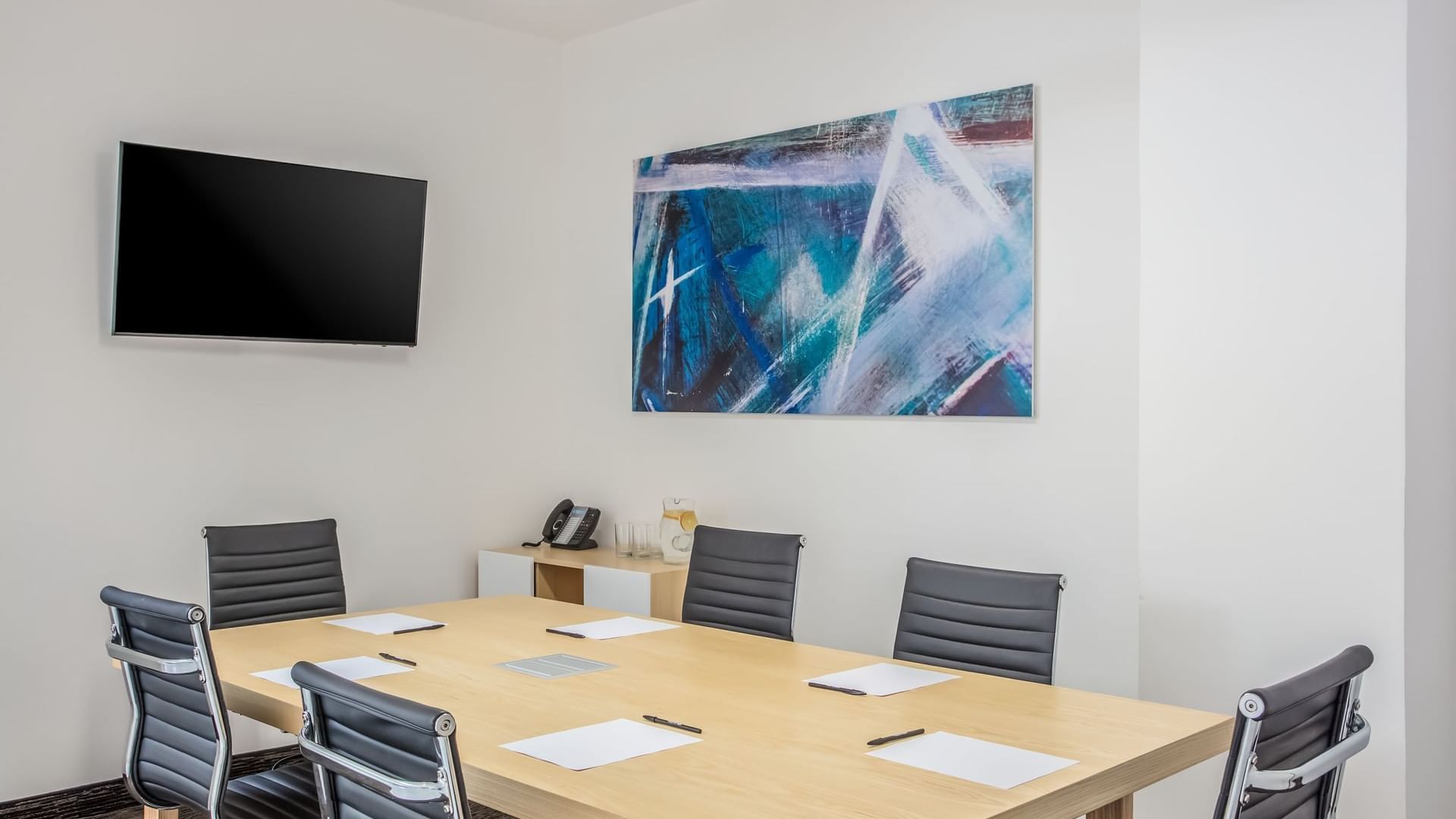Interior of Meeting room with tv at Fiesta Inn Monterrey La Fe