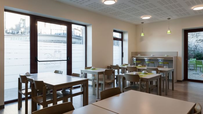 Interior of a dining area at Hotel Continental