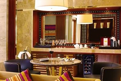 Interior of the grand lobby with lounges at Hotel Sumaq