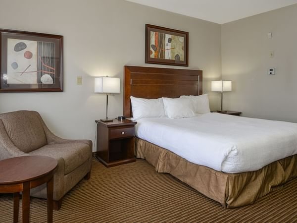 Hotel room with king bed