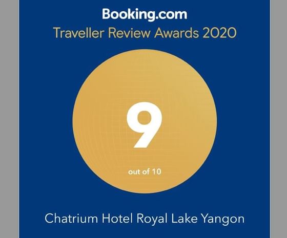 Booking.com Traveller Review Award at Chatrium Hotel Royal