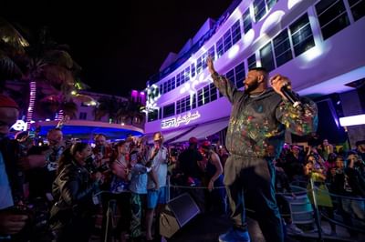Singer at Pepsi stage at Clevelander South Beach Hotel