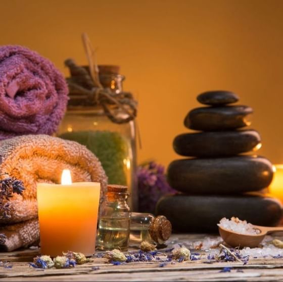 Close-up of hot stone spa treatment at Haven Riviera Cancun