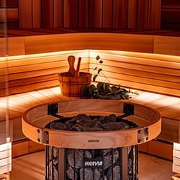 sauna at Serenity Spa in Revelstoke