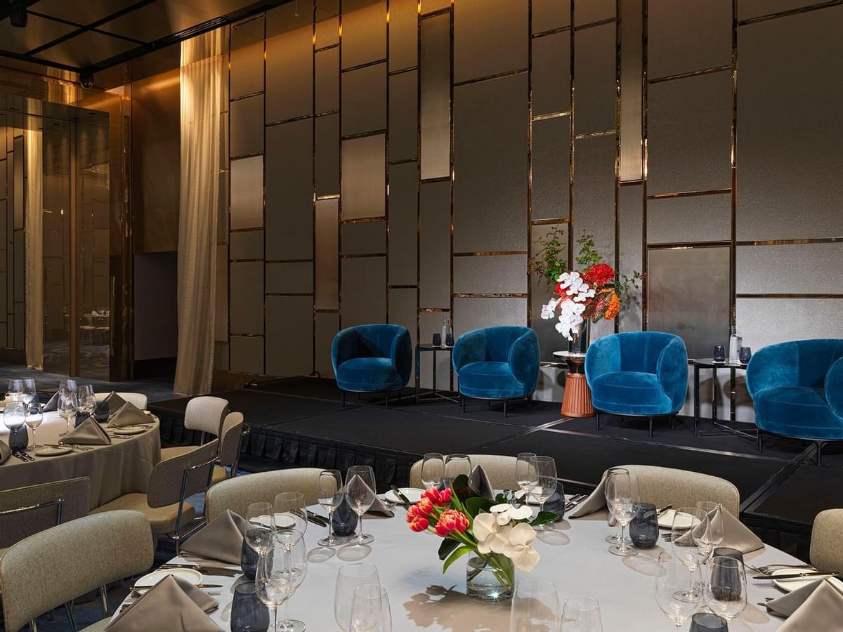Tables setup in Pearl ballroom at Crown Towers Sydney