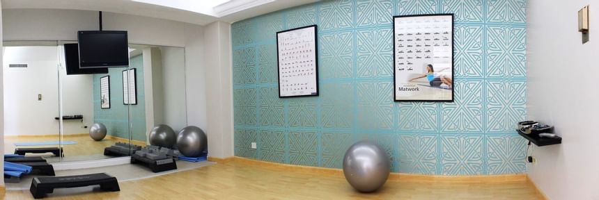 Interior of the room for yoga at Jamaica Pegasus Hotel