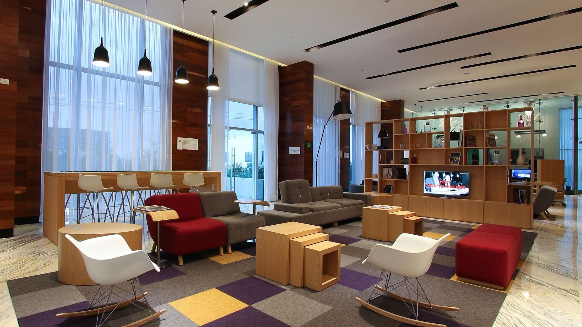 large lobby area at Fiesta Inn Mérida