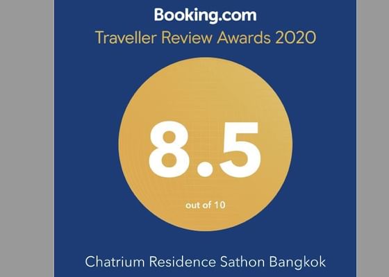 Traveller Review Award by Booking.com at Chatrium Residence