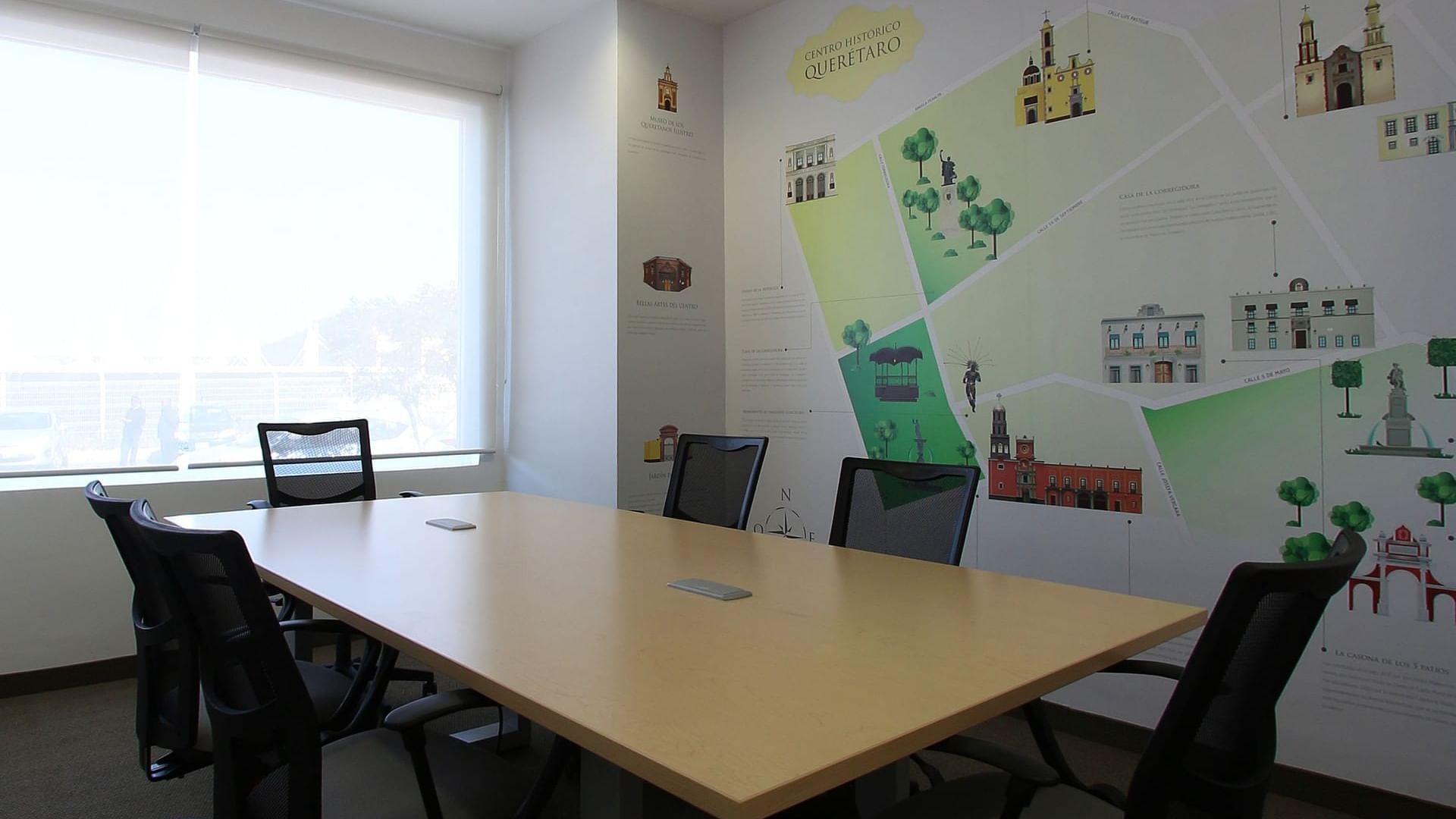 Close-up of a Meeting Room table at One Querétaro Centro Sur