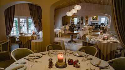A table setup in a restaurant at The Magnolia Hotel