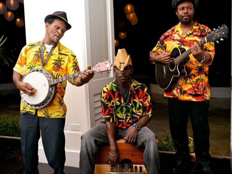 A band playing at Round Hill Hotel & Villas