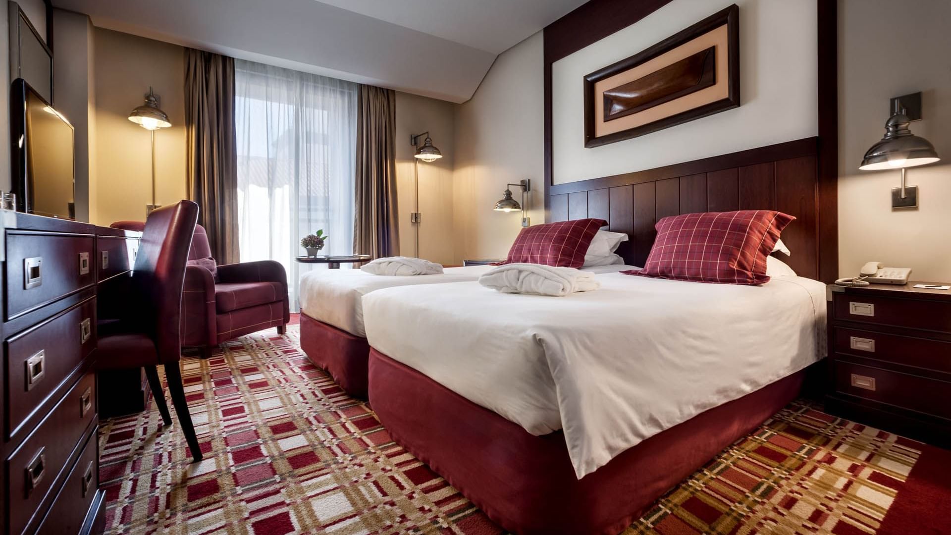 Double beds in the standard room at Bensaude Hotels Collection