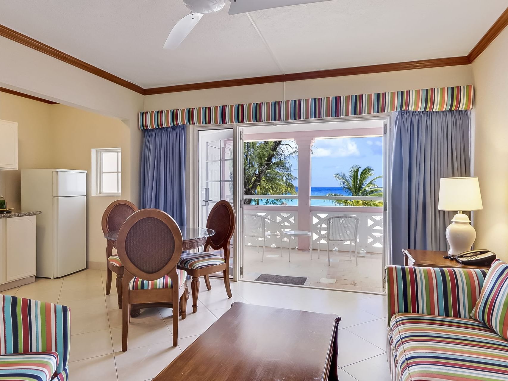 Living area in Luxury Suite at Southern Palms Beach Club